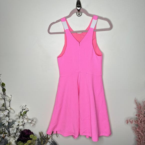 SANDRO Barbie Pink Skater Flare Dress Neon {3P13} - Picture 5 of 8